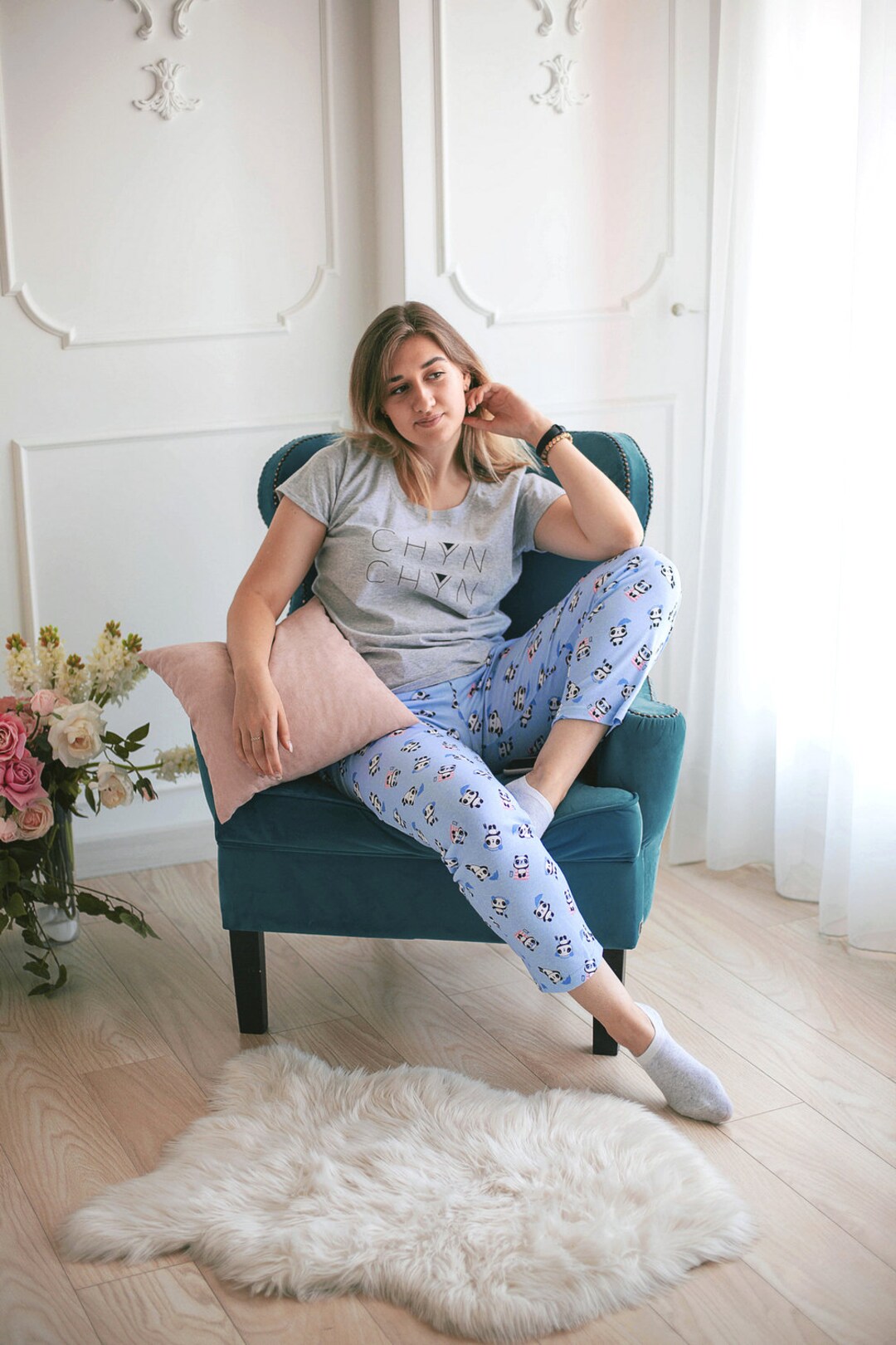 NOUS Kids pyjama Panda Paws zwart/wit