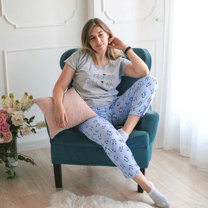 Panda de avonturier print PJ bodems | Grappige familie pyjama | Panda Kerstcadeaus