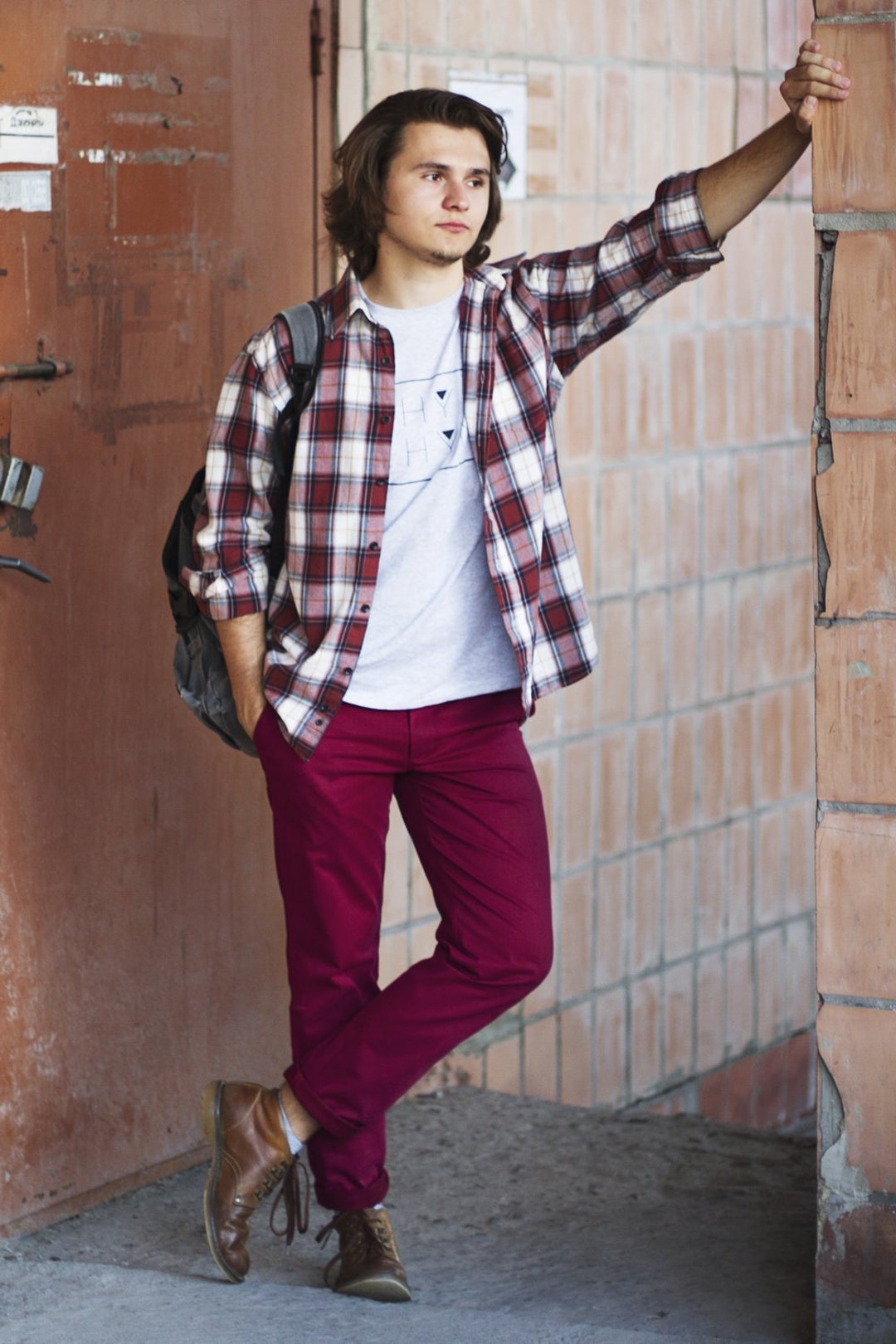 【NONCODE】Reddine Color Matching String Pants NONCODE(ノンコード) - レディン配色ストリングパンツ / Reddine