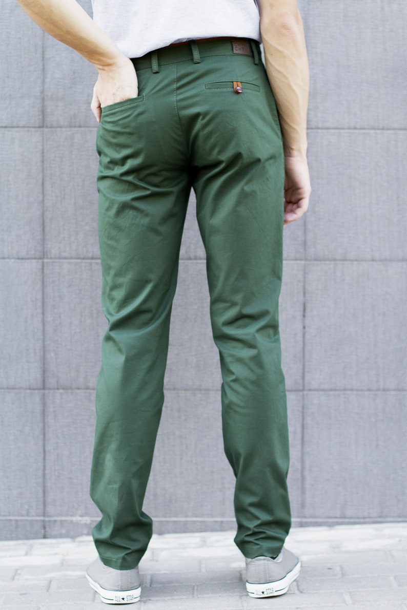 Forest Green Chinos Green Chinos for Men Business Casual - Etsy