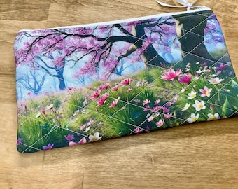 Bolsa para accesorios de mercería con tela acolchada estampada a medida