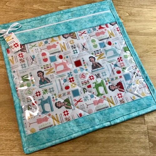 Cross Stitch Vinyl Front Project Bag Vinyl My Happy Place Home Etsy