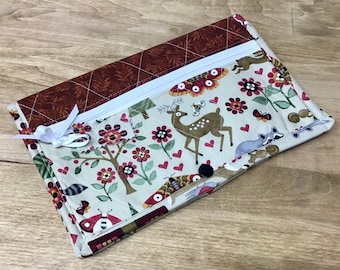 Cross Stitch Project Clutch W/Thread Bed - Forest Creatures