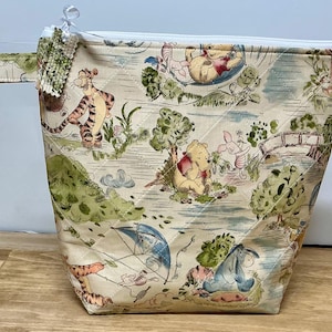 Winnie The Pooh Quilted Project Bag: Knitting & Crochet Organizer