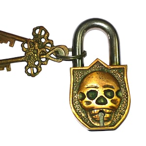 Unusual Vintage style Padlock Skull design Padlock Home decor Brass Padlock Handmade padlock