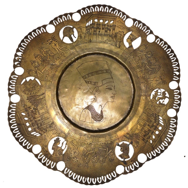 Egyptian Brass Wall Plate Cleopatra Etsy