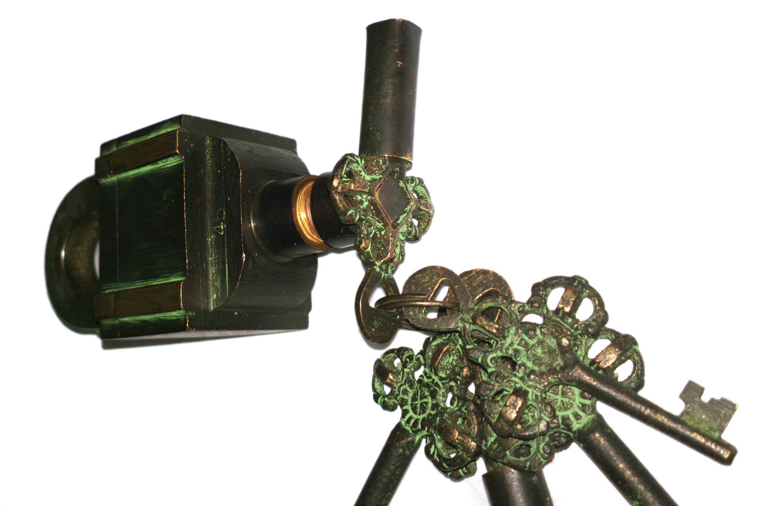 Unusual Brass made TRICKY PUZZLE Padlock with 6 keys with Etsy