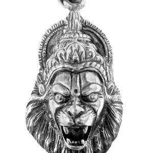 Vishnu Avatar Narasimha Swamy 925 Sterling Silver Narasimha Pendant Amulet Lucky Charm from India