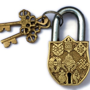Unusual Vintage style Padlock Power Nepali Ashtam Padlock with Om Home decor Brass Padlock Handmade padlock