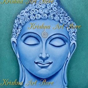 Rare Buddha Portrait Canvas 100% Handmade Buddha Oil Painting on Canvas direct from Artist