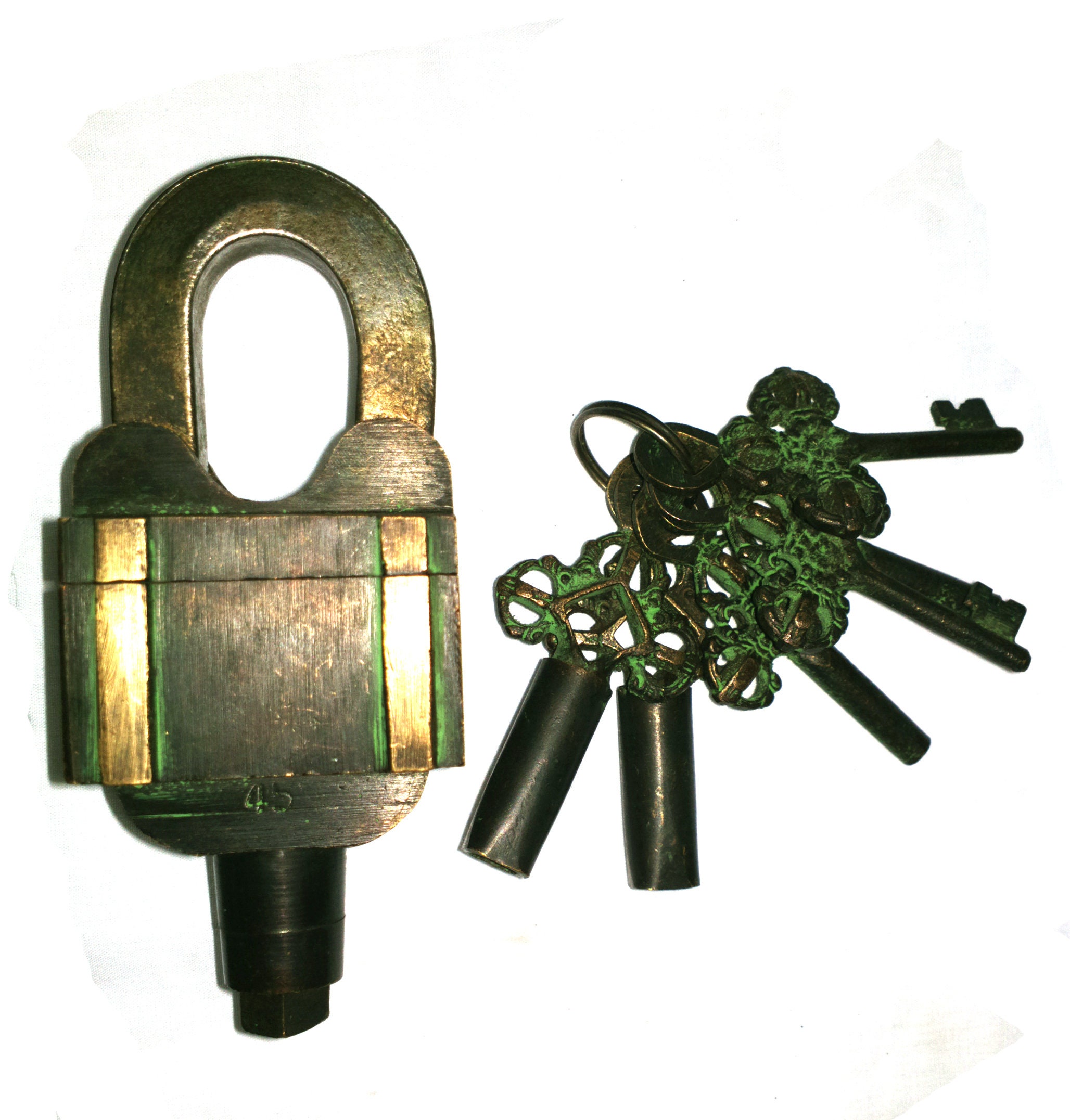 Unusual Brass made TRICKY PUZZLE Padlock with 6 keys with Etsy
