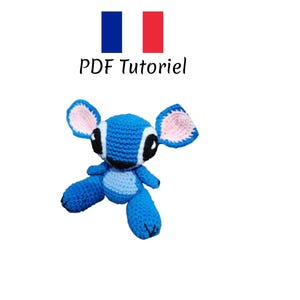 Stitch amigurumi crochet plush tutorial, tutorial in French