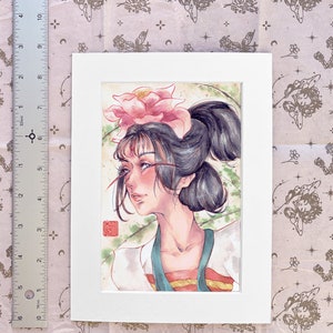 Chinese Small Print Watercolor Wall Decor Woman Portrait Painting Fine Art Gift High Fantasy Home Decor Traditional Asian Art image 3