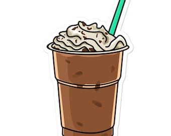 Iced Mocha Vinyl Sticker - 5&quot; / 4&quot; / 3&quot;