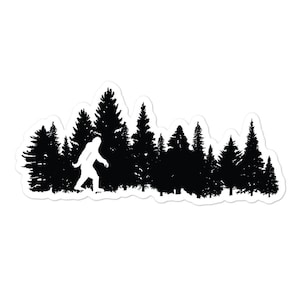 Bigfoot (Sasquatch) Natural Forest Vinyl Sticker | Bigfoot Car Sticker | Bigfoot Bumper Sticker | Bigfoot Die Cut Sticker | 3&quot; | 5&quot; | 4 &quot;