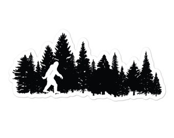 Bigfoot (Sasquatch) Natural Forest Vinyl Sticker | Bigfoot Car Sticker | Bigfoot Bumper Sticker | Bigfoot Die Cut Sticker | 3&quot; | 5&quot; | 4 &quot;