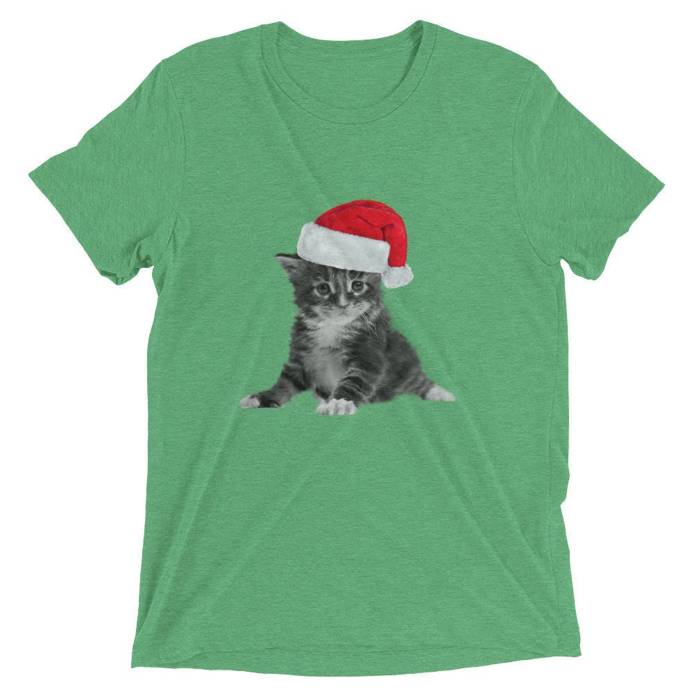 Cat Christmas TShirt for Men or Women/Cute Christmas Cat Etsy