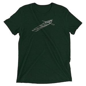 Camiseta Kayak Sketch para hombre y mujer / Tela de mezcla triple premium