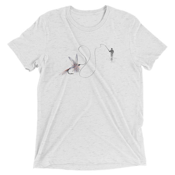 Adams Dry Fly Fishing T-Shirt for Men and Women | Premium Tri-blend fabric