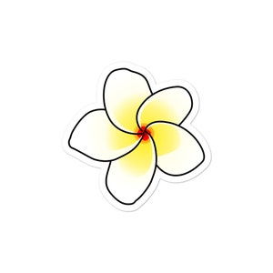 Sticker vinyle fleur hawaïenne Plumeria 3"/4"/5"