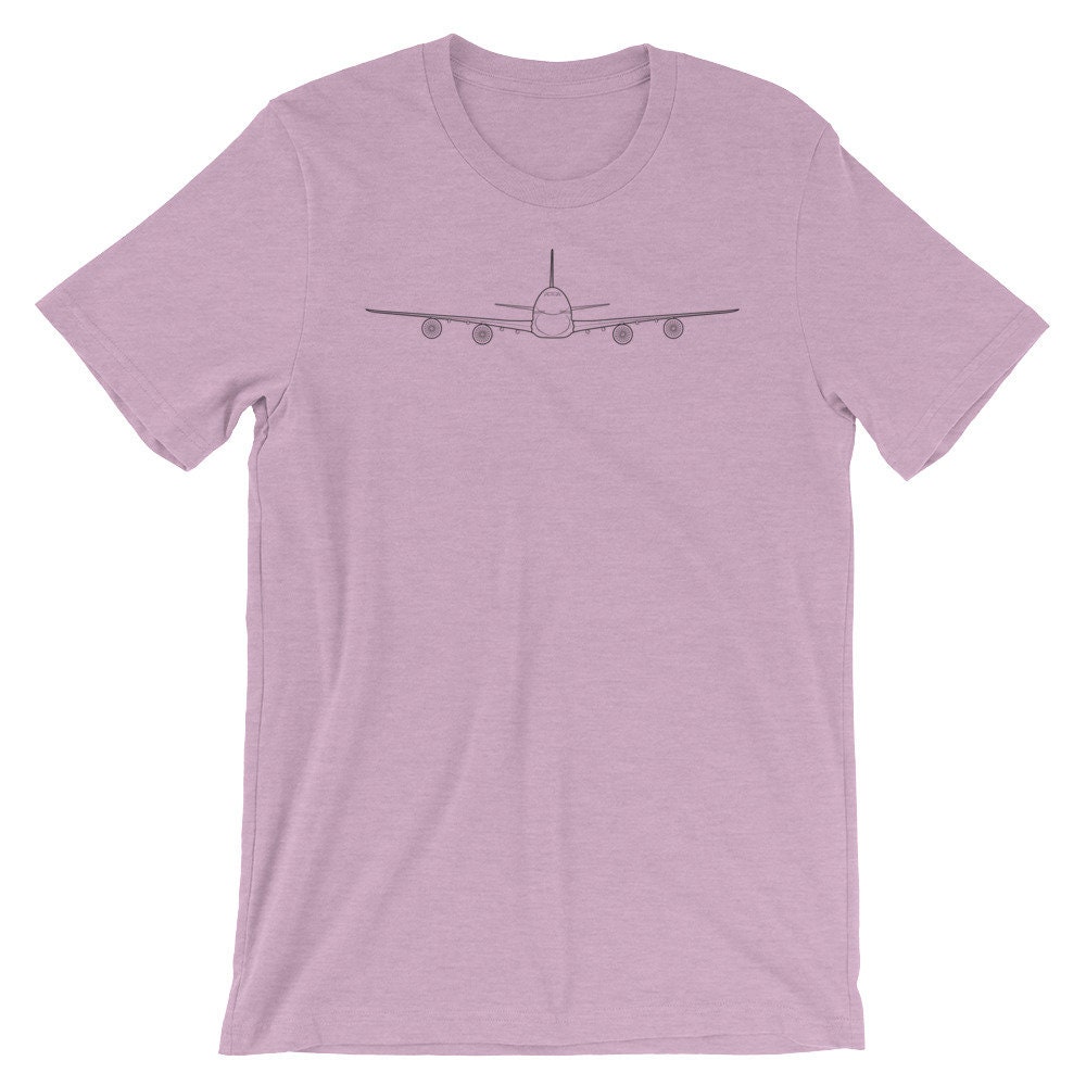 Airplane T-shirt for Men and Women Ringspun Cotton Fabric Boeing 747