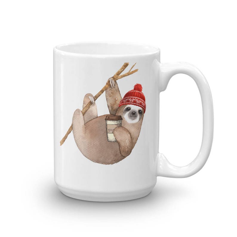 Sloth Coffee Mug Sloth Mug Christmas Coffee Mug Sloth Etsy