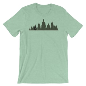 Bigfoot T-Shirt Men or Women/Sasquatch T-Shirt/Yeti Shirt/Short Sleeve T-Shirt/Bigfoot/Sasquatch Believe/Forest T-Shirt/Tree Tshirt