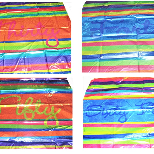 Birthday Stripes Foil Balloon, Choose from Thirty, Forty, Fifty or Sixty-Five Foil Balloon, 1 piece