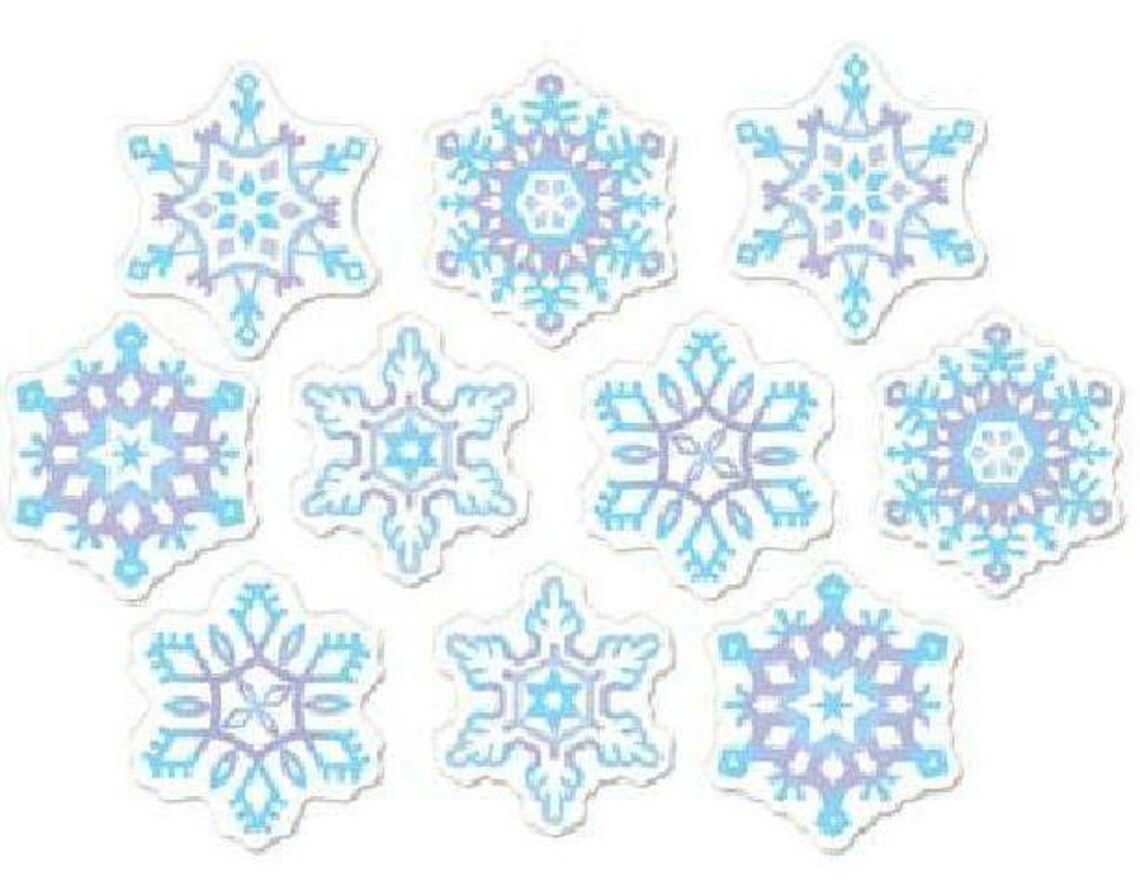 Mini Snowflake Cutouts 10/pk 22641 Winter Decoration Etsy