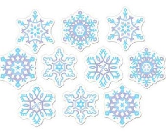 Mini Snowflake Cutouts 10/pk #22641, Winter decoration, Beistle Vintage 1998, Christmas Decoration