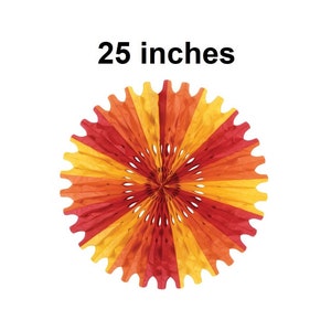 Gold, Orange & Red Tissue Fan, 25 inch #55293-GOR, 1 piece