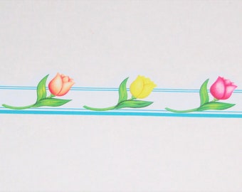 Tulips Bulletin Board Trim #50202, Spring Bulletin Board, Spring Classroom Decoration, VTG 1991