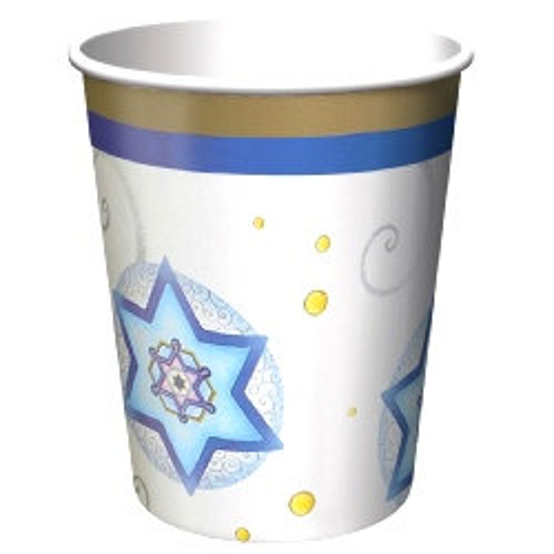 Judaica Paper Cups 77250, 8/pk, Hanukkah Paper Cups, Passover Paper ...