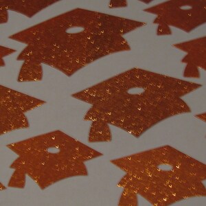 Glittered Orange Graduation Caps Cutouts 12/pk 991125, Orange ...