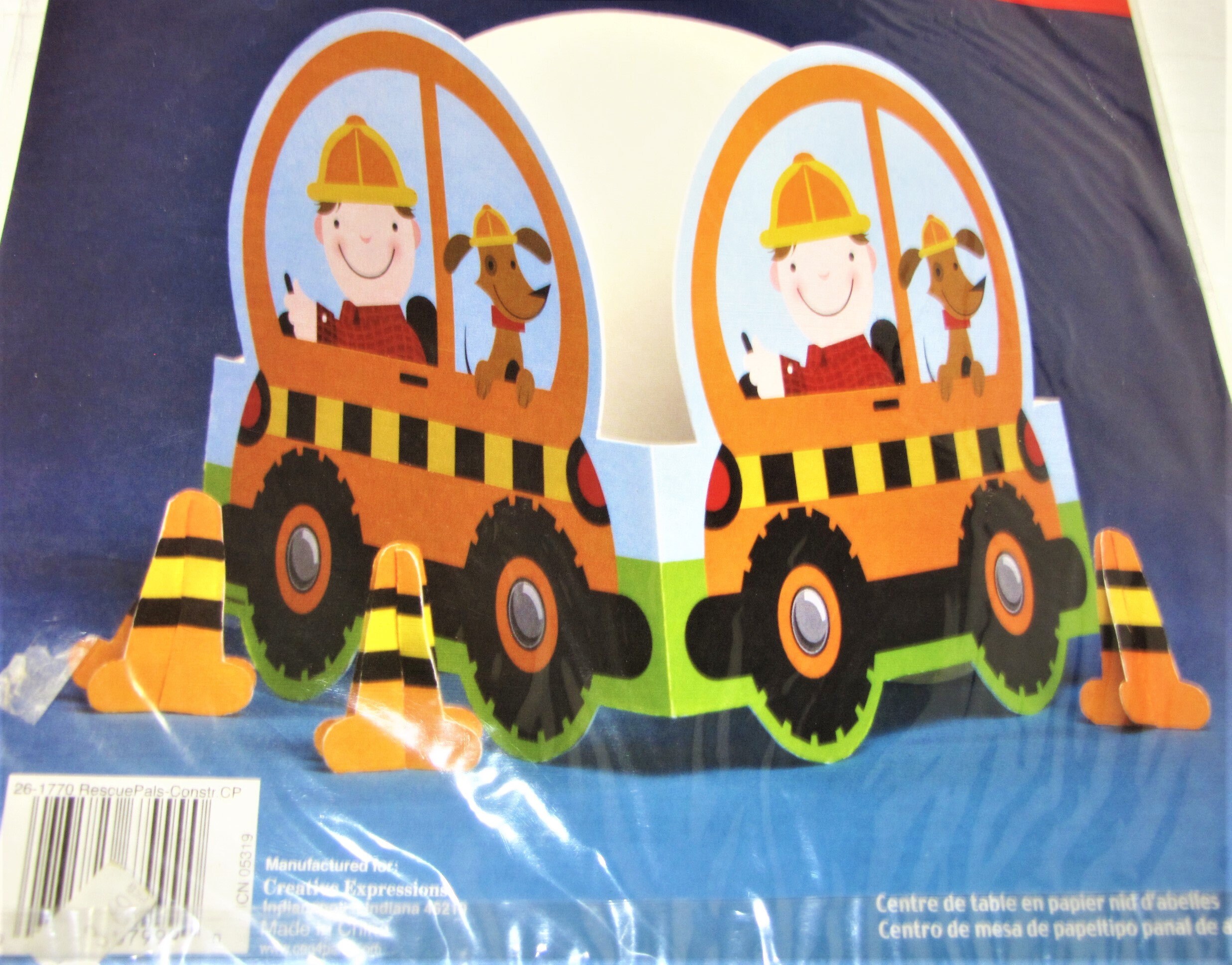 Rescue Pals Construction Centerpiece 261770 1pk 11 inch x 1075 inch Construction Party Decoration