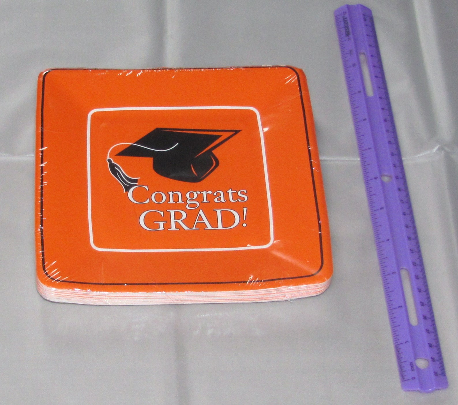 Orange Square Paper Plates Orange Graduation Dessert Plates Etsy