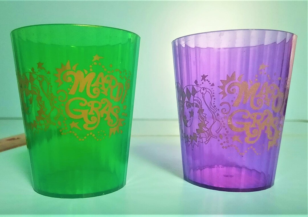 mardi gras shot glasses