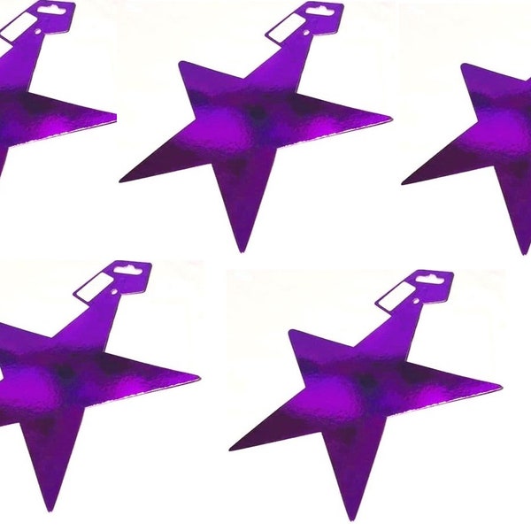 5 pieces Purple 9 inch Star Cutouts #55838-PL, Purple Star Cutouts