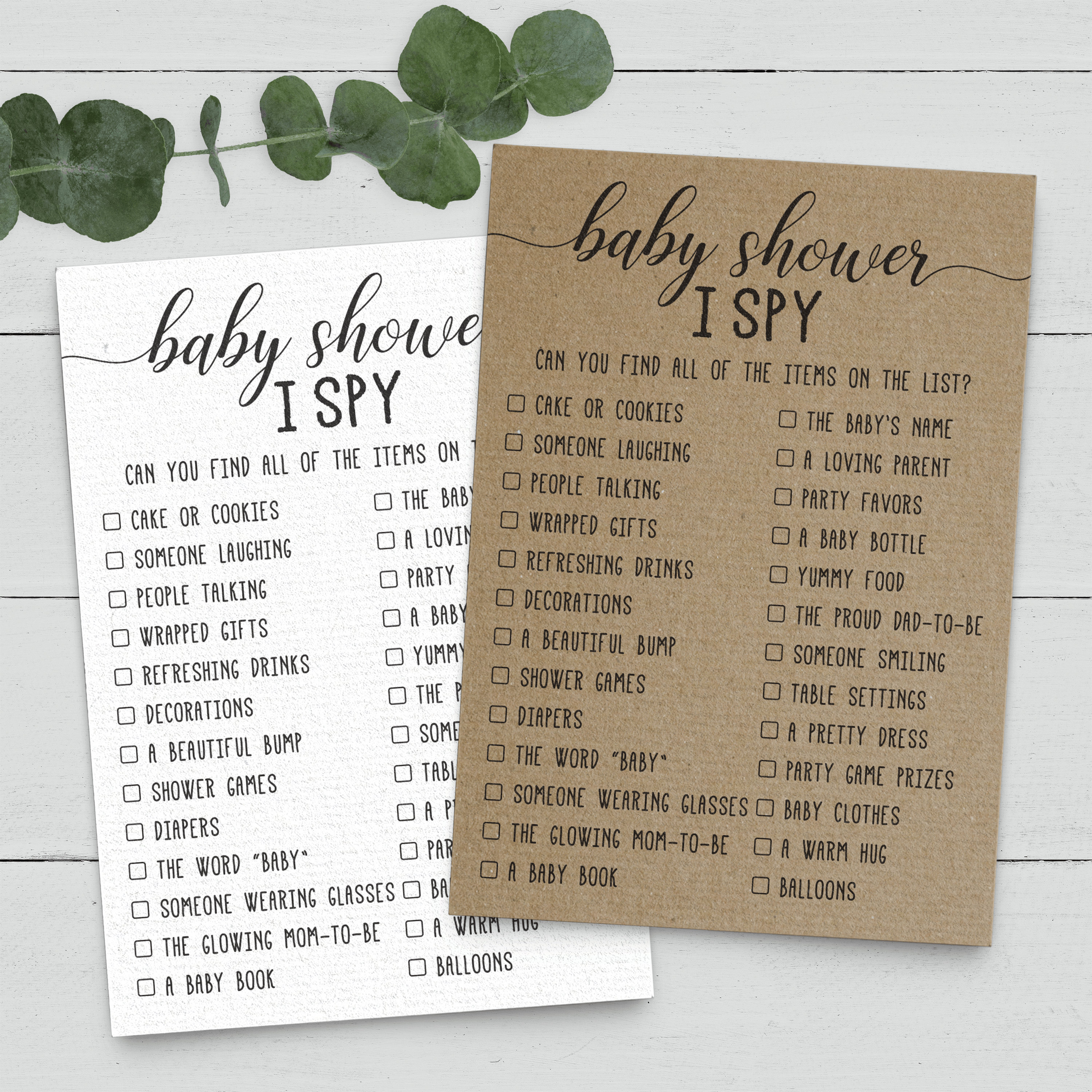 Baby Shower I Spy . I Spy Scavenger Hunt for Baby Shower Etsy