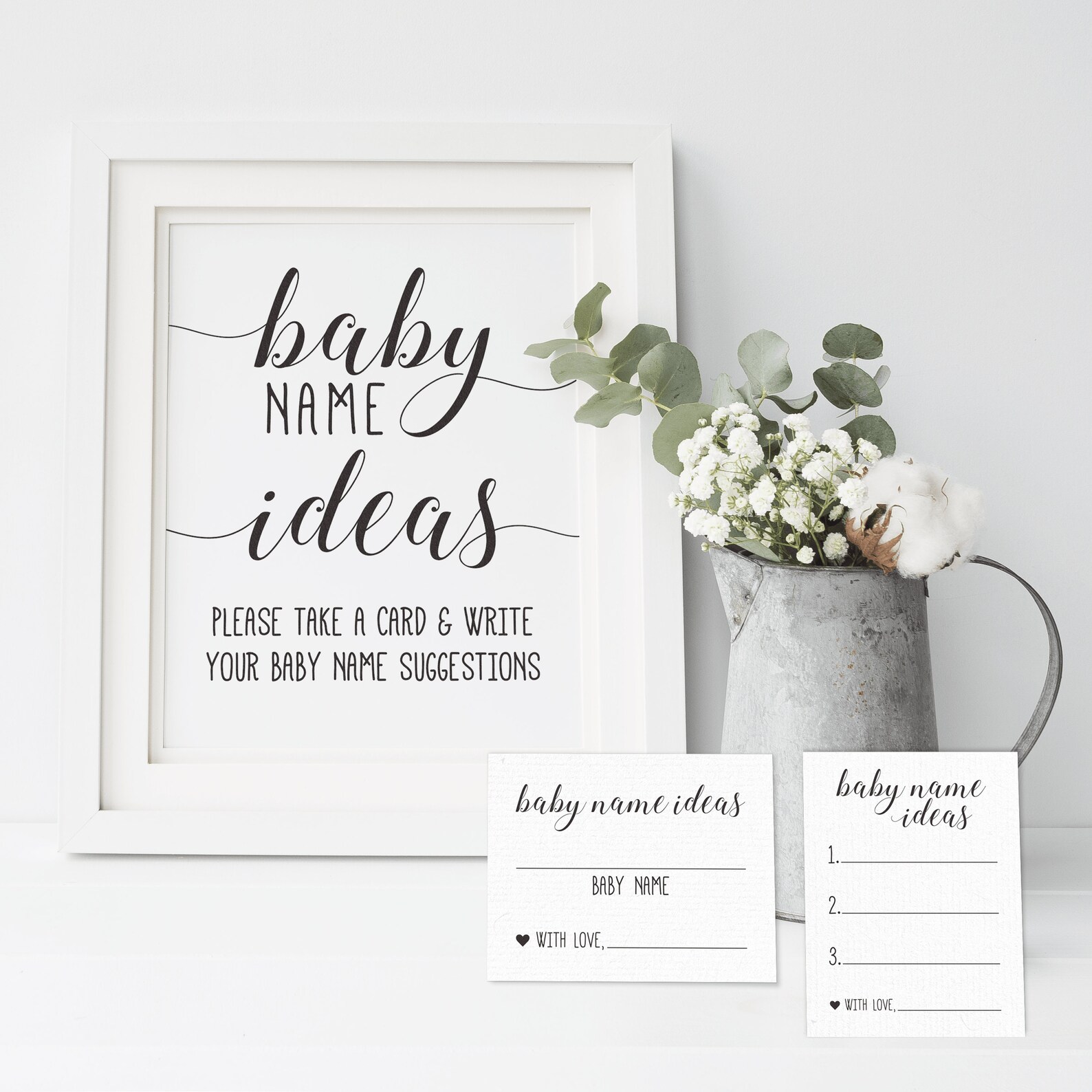 Baby Name Ideas Baby Shower Game Baby Name Suggestions Etsy