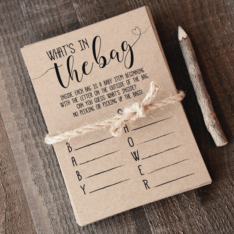What's In The Bag Baby Shower Game . What's In The Etsy