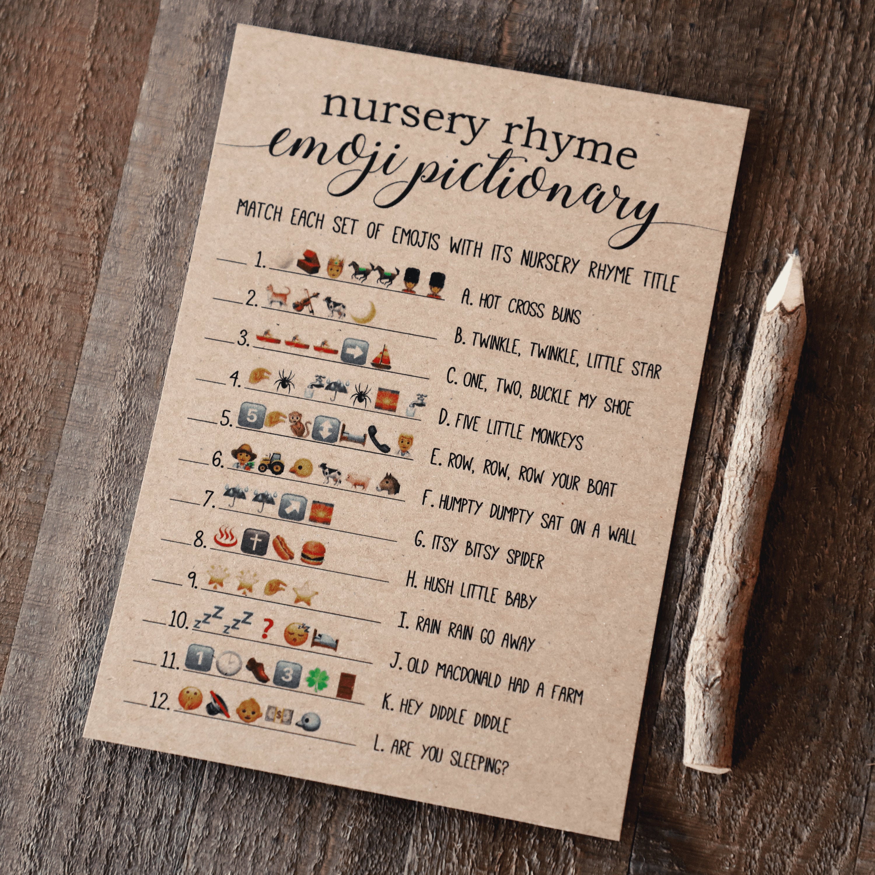 Nursery Rhyme Emoji Pictionary Baby Emoji Pictionary Baby Etsy
