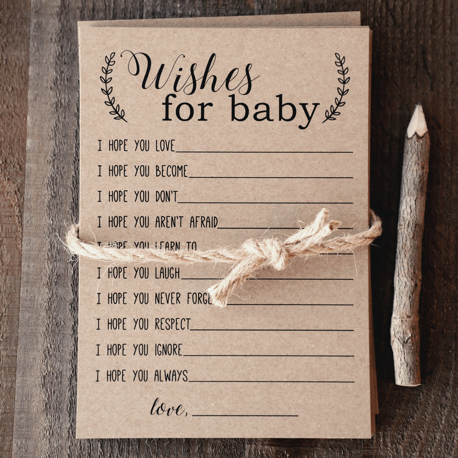 Baby Wish Cards Wishes for Baby Cards Baby Advice Printable Etsy