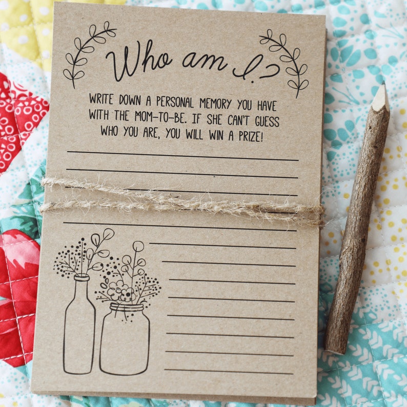 Who Am I Game . Who Am I Baby Shower Game . Printable Baby Etsy