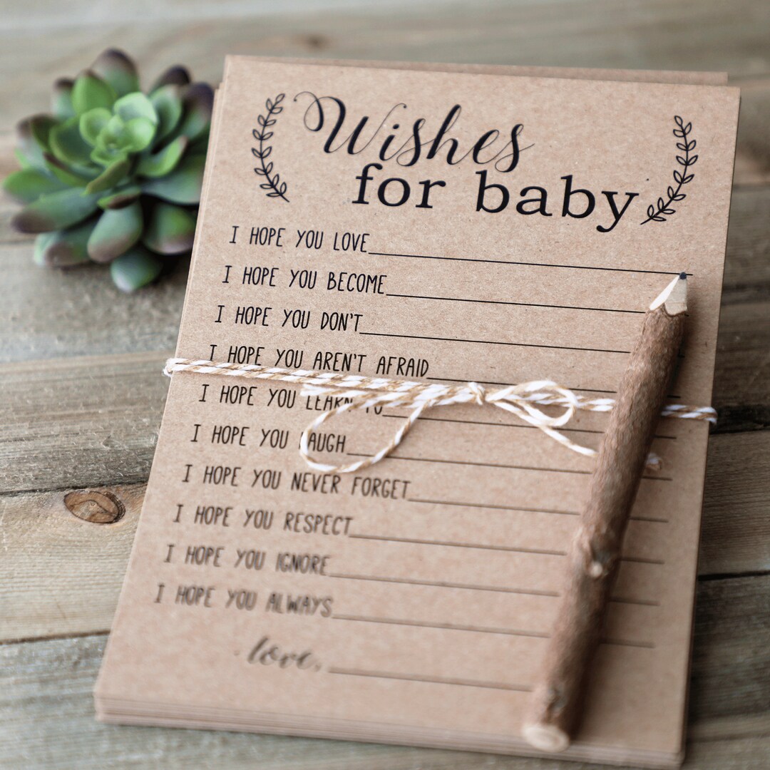 Baby Wish Cards, Wishes for Baby Cards, Baby Advice Printable Instant