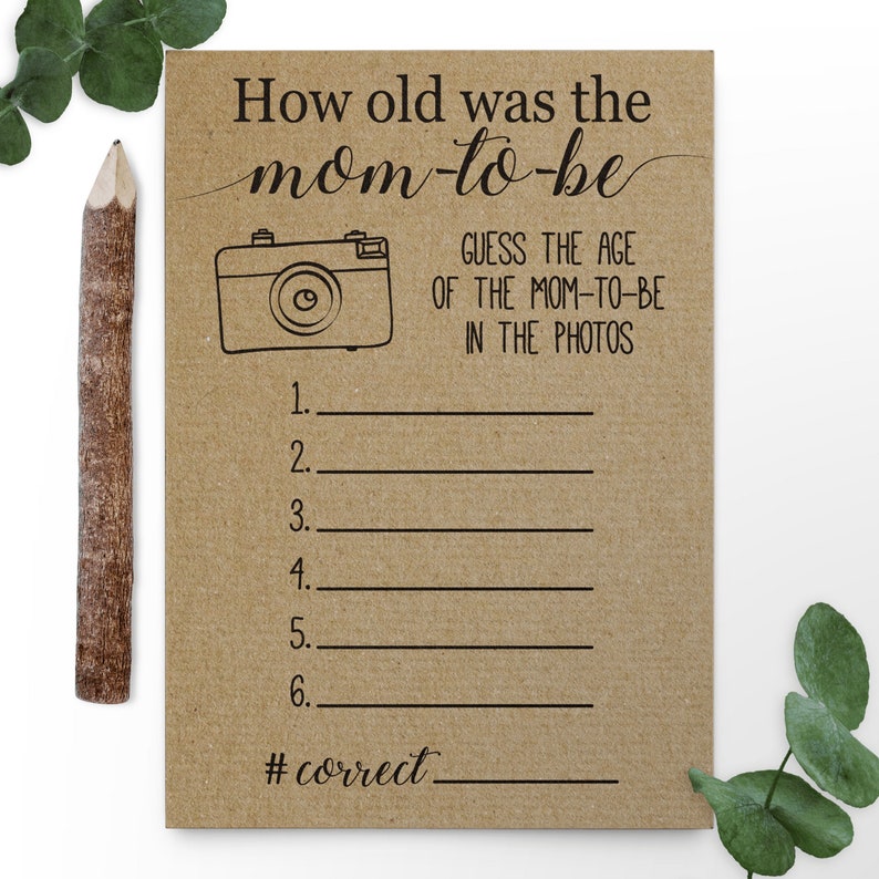 How Old Was The Mom To Be Baby Shower Game How Old Was The Etsy How Old Was The Mom To Be Baby Shower Game How Old Was The Etsy
