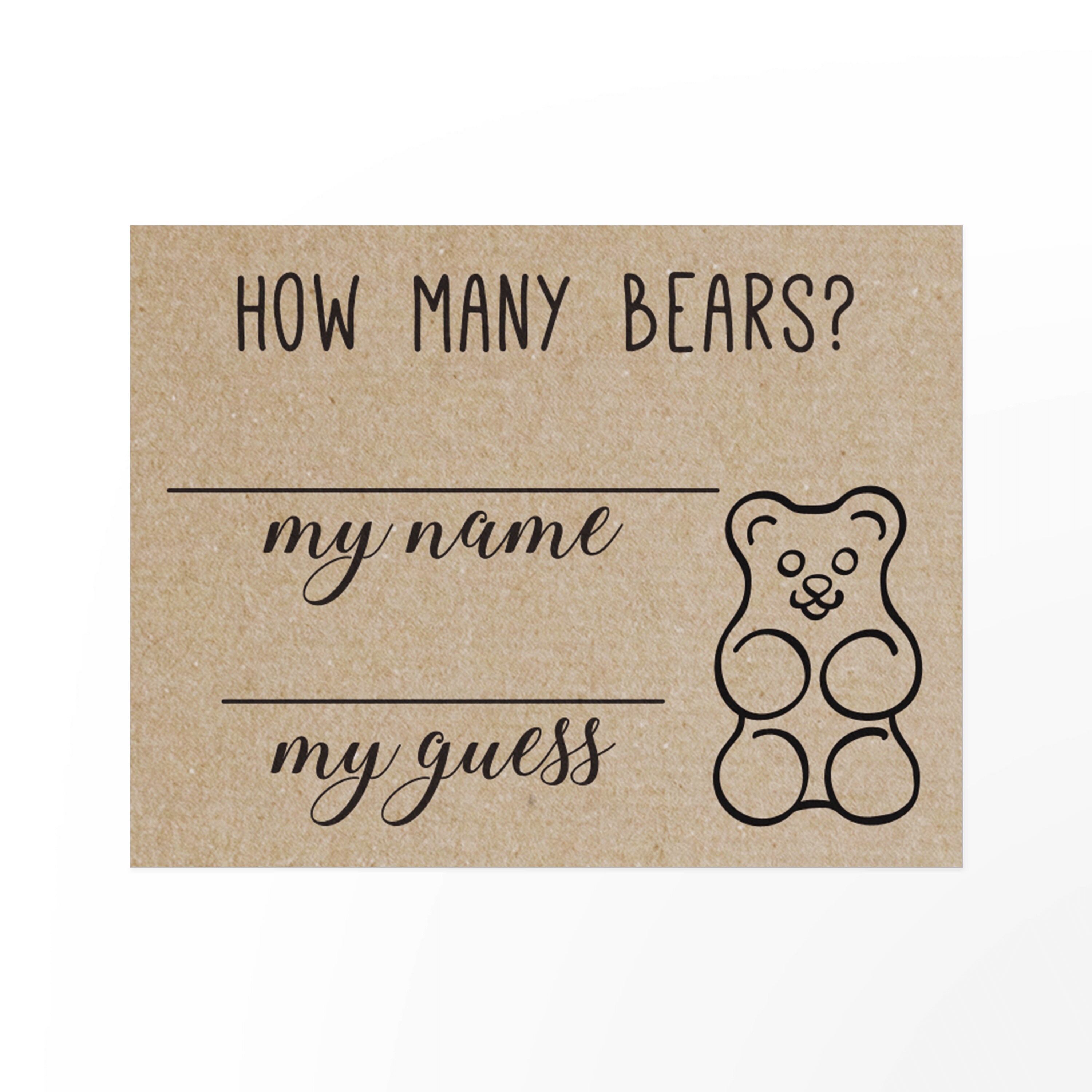 Guess How Many Gummy Bears Game . Baby Shower Games - Etsy