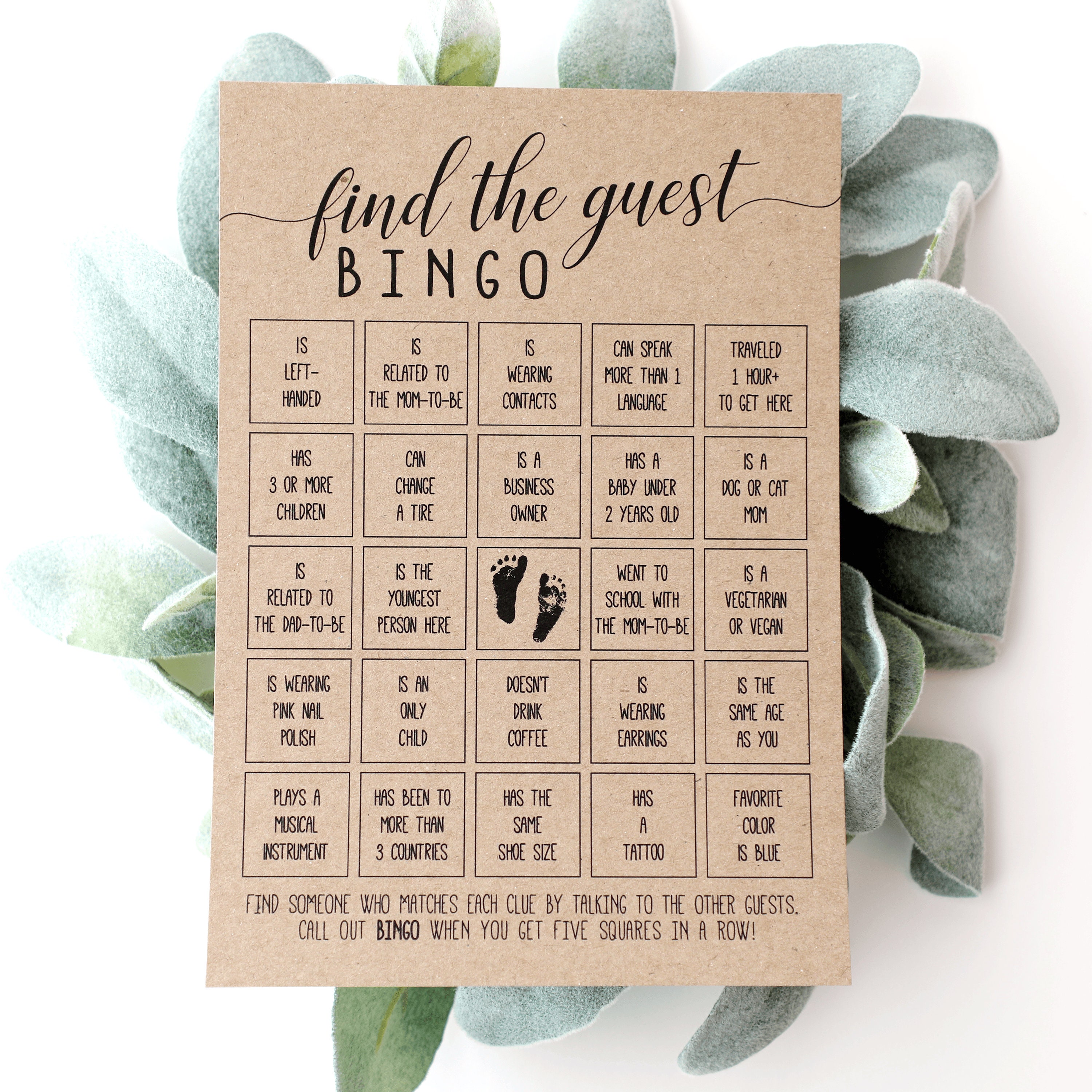 Baby Shower Find The Guest Bingo Baby Bingo Cards Baby Etsy Canada