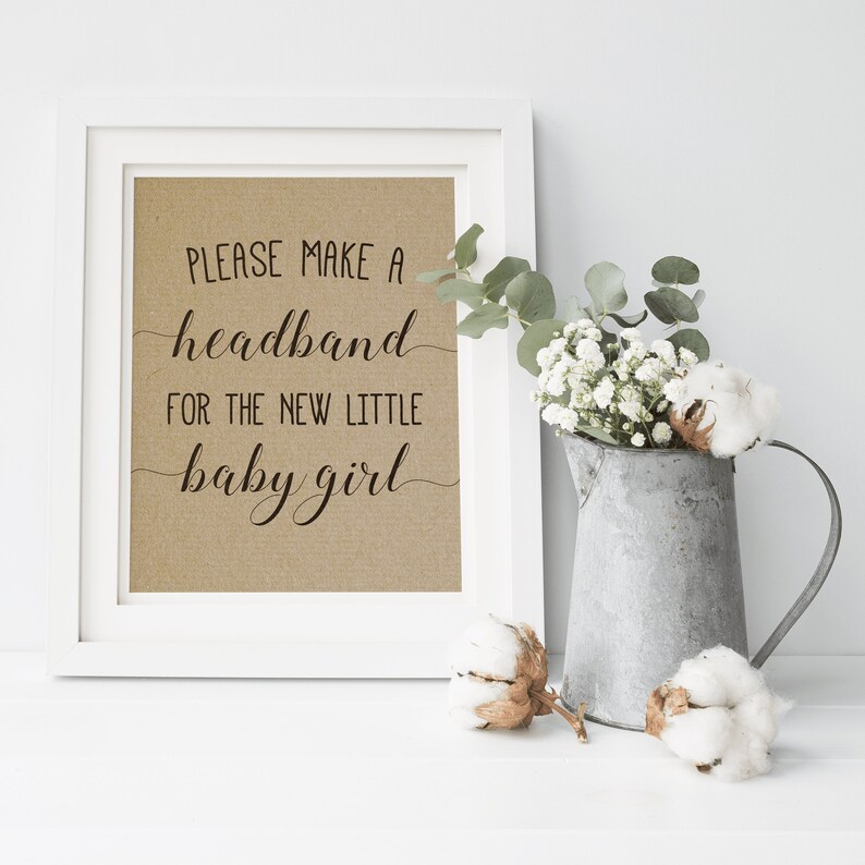 Headband Station Sign . Headband Baby Shower Sign . Printable - Etsy