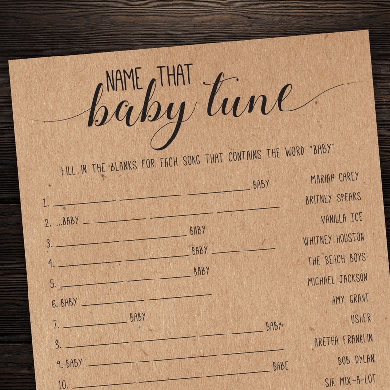 Name That Baby Tune Name The Baby Song Baby Shower Games Etsy Name That Baby Tune Name The Baby Song Baby Shower Games Etsy